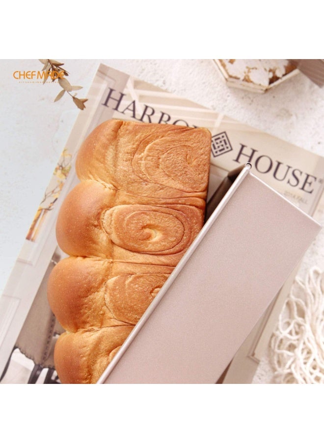 شيف ميد قالب توست 300 غرام غير لاصق مع غطاء قالب خبز احترافي صغير الحجم لتوزيع حرارة متساوٍ وصناعة توست وكيك صحي في المنزل بسهولة ودقة عالية - Image 3