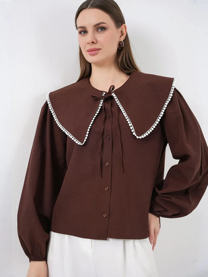 بيغ دارت BDART Poplin Baby Collar Shirt with Bow