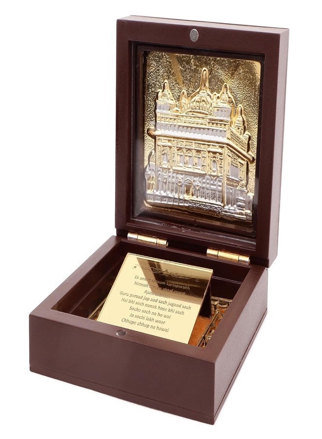 INTERNATIONAL GIFT SMILES GIFT Gold Plated Golden Temple God Idol with Charan Paduka for Home Temple & All Occasion Gift | Attracts Positive Vibes | Success and Fulfills Your Wishes | Wealth and Prosperity - Image 4