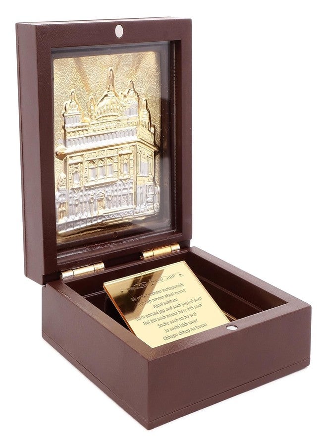 INTERNATIONAL GIFT SMILES GIFT Gold Plated Golden Temple God Idol with Charan Paduka for Home Temple & All Occasion Gift | Attracts Positive Vibes | Success and Fulfills Your Wishes | Wealth and Prosperity - Image 3