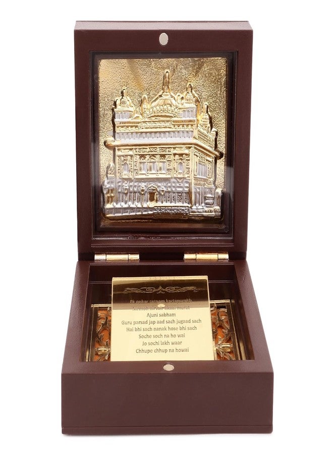 INTERNATIONAL GIFT SMILES GIFT Gold Plated Golden Temple God Idol with Charan Paduka for Home Temple & All Occasion Gift | Attracts Positive Vibes | Success and Fulfills Your Wishes | Wealth and Prosperity - Image 2