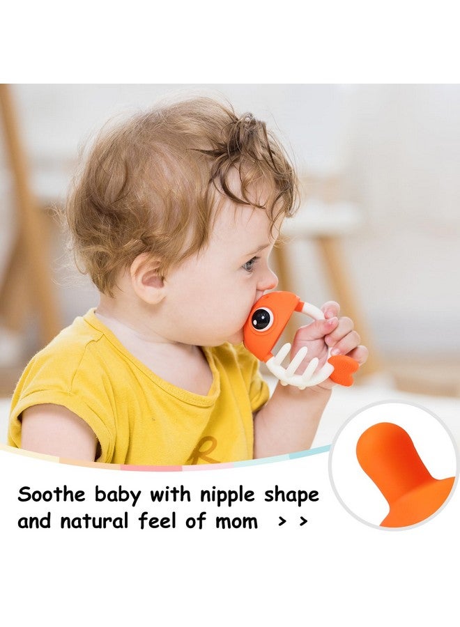 Mombella لعبة أسنان سمكة المهرج للأطفال 0 3 6 12 شهرًا مع مشبك آمنة ناعمة سيليكون لطفل عابثة 49 شهرًا تهدئة مص وعض على احتياجات هدية ممتعة للمواليد الجدد - Image 3