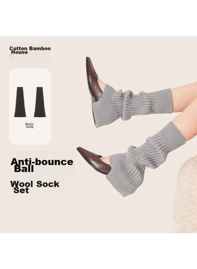 B&C.ROOM Mianzhuwu Wool Jk Slouch Socks, Autumn And Winter Warm Sock Set For Women, Antibacterial, Non-slip, No Cuff Slipping, Slimming Long Calf Socks, 1 Pair - Image 1