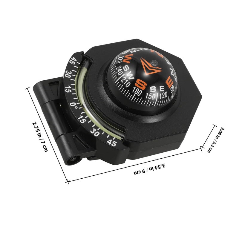 High Precision Luminous Folding Car Compass Ball with Night Light for Automotive Marine and Off Road Vehicles - Image 3