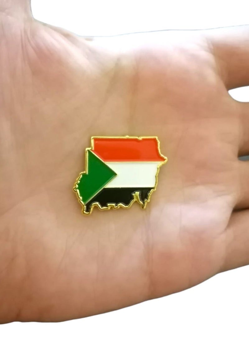 ملصق معدني يجمع بين خريطة السودان والعلم السوداني - Image 1
