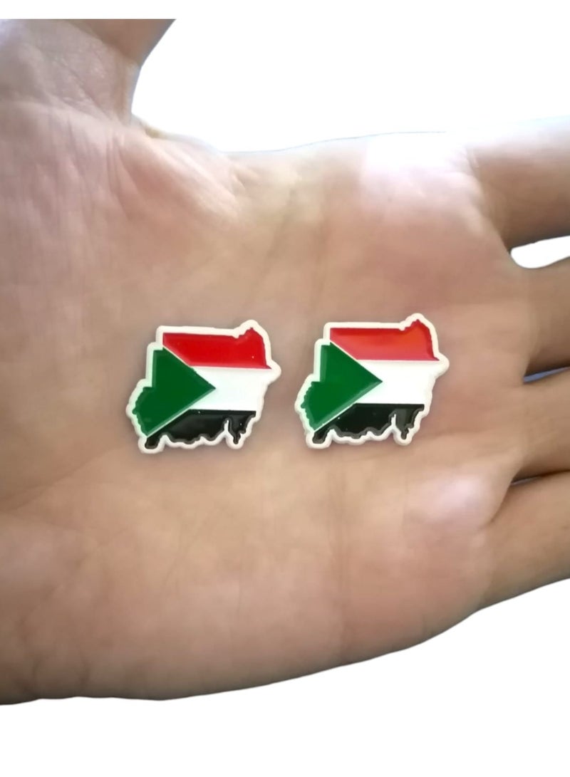 A metal sticker combining a map of Sudan and the Sudanese flag - Image 1