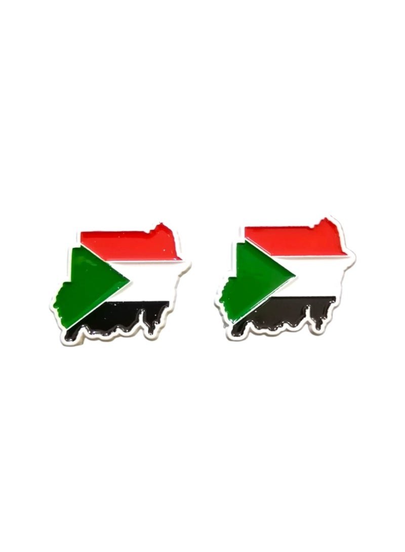 A metal sticker combining a map of Sudan and the Sudanese flag - Image 2