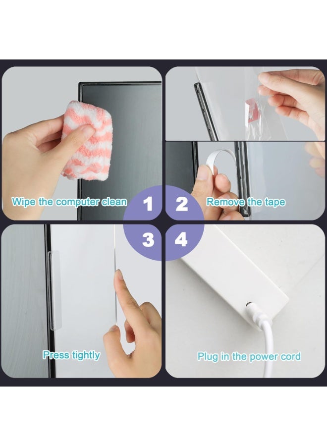 NIIMBOT LED Memo Board with Sticky Note Holder, Computer Monitor Memo Board Clear Acrylic Computer Monitor Organizer, Office Supplies, Work from Home Essentials, Multifunction Workspace Accessories, Black Left - Image 4