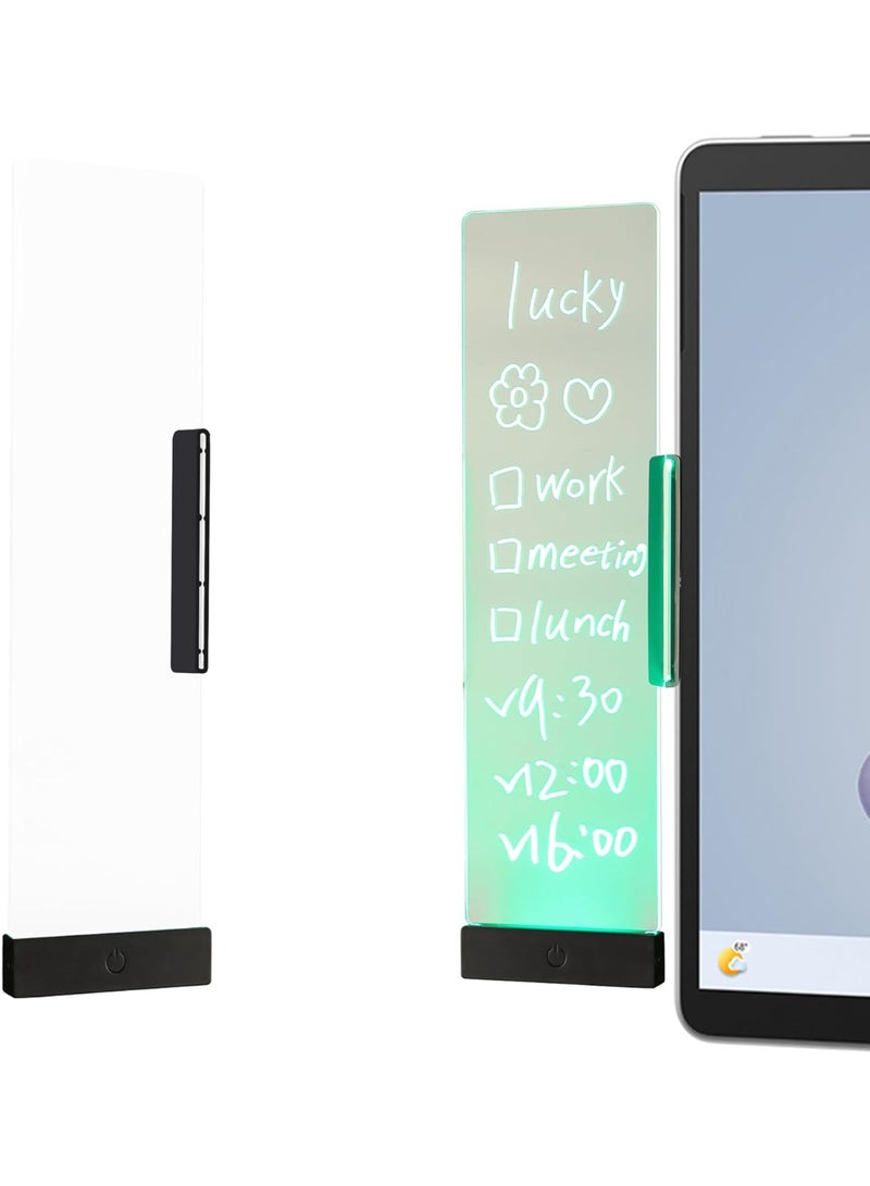 NIIMBOT LED Memo Board with Sticky Note Holder, Computer Monitor Memo Board Clear Acrylic Computer Monitor Organizer, Office Supplies, Work from Home Essentials, Multifunction Workspace Accessories, Black Left - Image 2