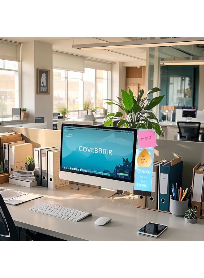 NIIMBOT LED Memo Board with Sticky Note Holder, Computer Monitor Memo Board Clear Acrylic Computer Monitor Organizer, Office Supplies, Work from Home Essentials, Multifunction Workspace Accessories, Black Left - Image 5