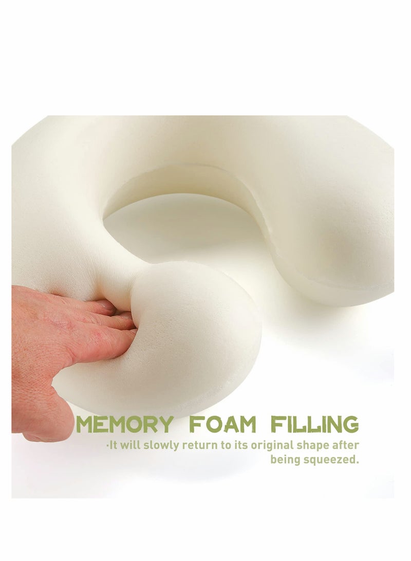 وسادة رقبة للسفر من فوم الذاكرة، وسادة ديناصور لسفر الطيران، ملحقات للسفر بالطائرة ورحلات الطرق، دعم للرقبة والذقن يمنع الرأس من السقوط للأمام، قابلة للغسل. - Image 3