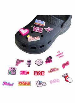 Excefore Crocs Shoe Decoration Charms 20 Pcs Pink Girls Women Charm for Crocs Hole Hole Shoe Buckle Party Favors ​Mini Charm Bracelet Wristband forWomen Girls Kid  - Image 3
