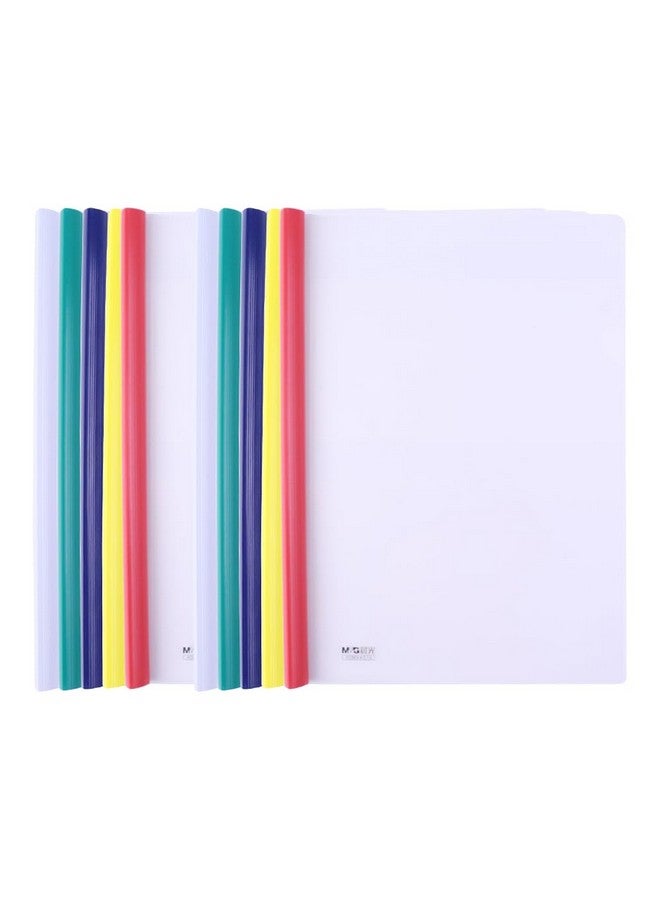M&G 10 Pack Report Covers With Sliding Bar 10Mm Clear Report Covers For A4 And Letter Size Paper 85 Sheet Capacity Presentation File Folder Document Binder For School Office (Colored Sliding Bar) - Image 1