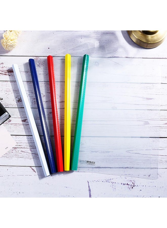 M&G 10 Pack Report Covers With Sliding Bar 10Mm Clear Report Covers For A4 And Letter Size Paper 85 Sheet Capacity Presentation File Folder Document Binder For School Office (Colored Sliding Bar) - Image 2