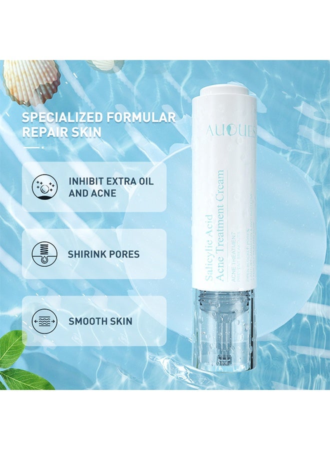 AuQuest Salicylic Acid Acne Treatment Cream - Whitening Facial Treatment Hyaluronic Acid Black Dots Remove Skin Care Beauty Health 15ml - Image 3
