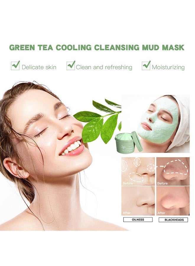 آي بي سي سي سي أن دي سي قناع الطين المنعش والمنظف بالشاي الأخضر - للبشرة الحساسة، ينظف ويرطب وينعش، لتنظيف المسام والترطيب والترطيب والانتعاش، قناع وجه بالشاي الأخضر المضاد للأكسدة يحسن مظهر البشرة بشكل عام، قناع طيني لجميع أنواع البشرة 100 جم - Image 4