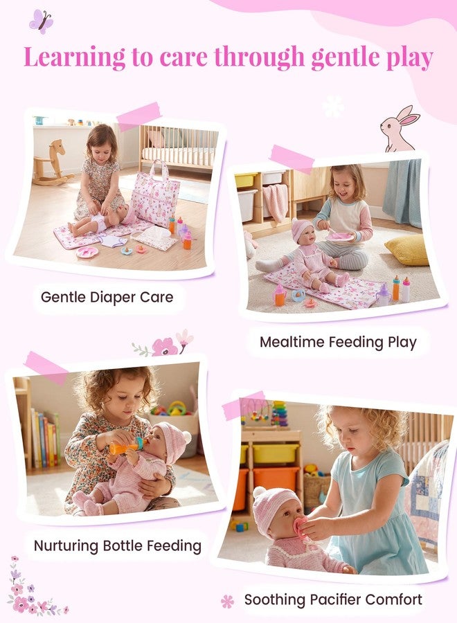 BABESIDE Baby Doll Accessories - 12 Pcs Baby Doll Diaper Bag Playset with Changing Mat & Magic Bottles, Role Play Gift for Girls 3+, Fits Dolls up to 20 Inch (Doll Not Included) - Image 5