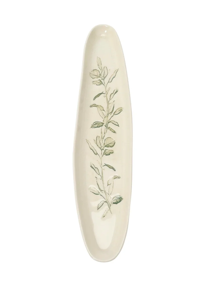 The Saffron Souk Debossed Floral Oval Dish