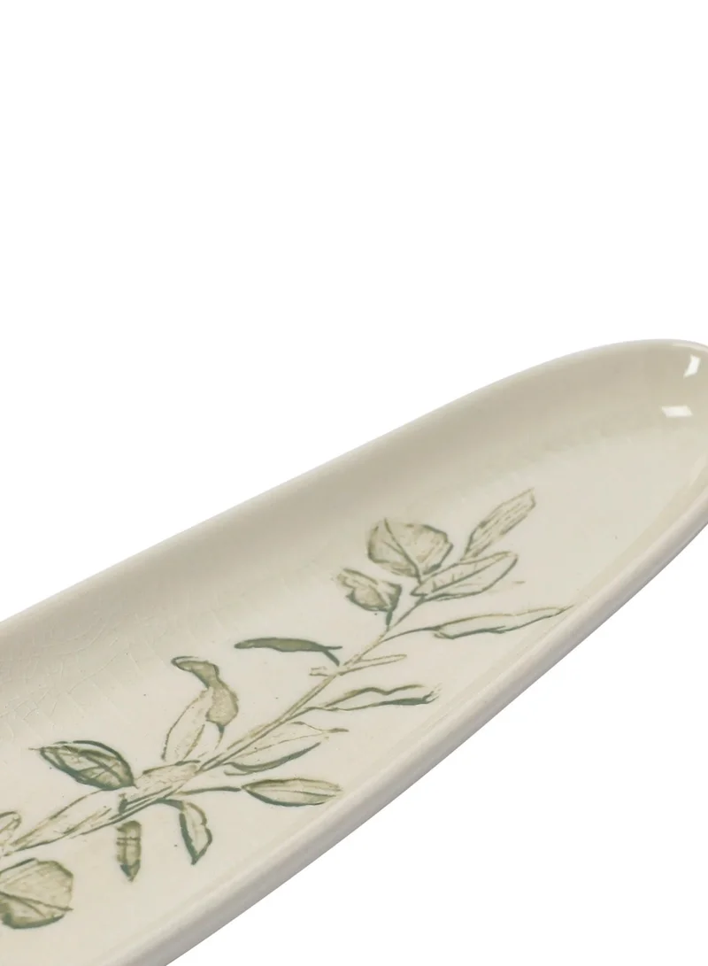 The Saffron Souk Debossed Floral Oval Dish