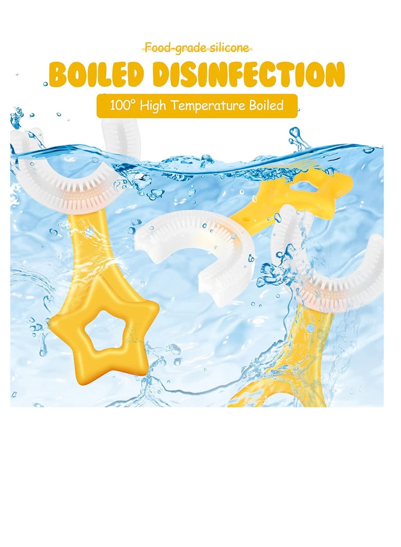 Kids Toothbrush, U- Shaped Soft Brush Head Design, 4 Pcs Toddler 360 ° Design Oral Tooth Cleaning Tool for Kids Child, Safety Material, Dense Soft, Easy to Grasp, Make Baby Fall In Love With Brushing - Image 5