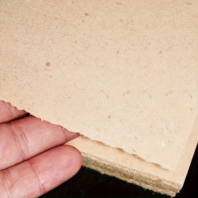 100pcs Vintage Handmade Hemp Paper Calligraphy Rice Paper Raw Edges - Image 1