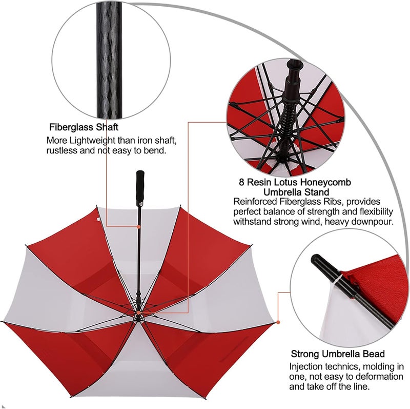 G4Free 47/54/62/68 Inch Golf Umbrella Auto Open Windproof Umbrella Double Canopy - Image 2