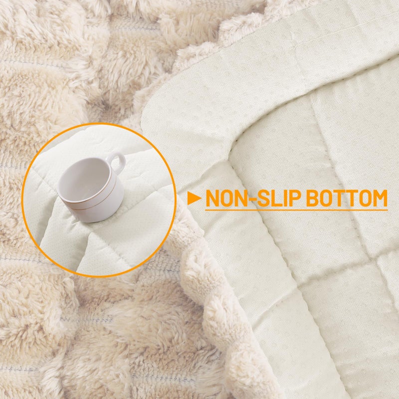 Smiry Couch Covers for Dogs Washable, Non Slip Fuzzy Pet Couch Covers for Sofa, Soft Thick Sofa Slipcovers Furniture Protector Pet Friendly (Cream, 27.6" x 59") - Image 4