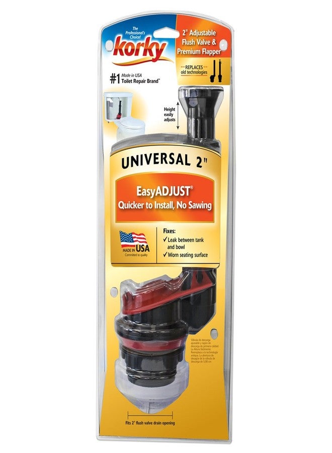 Korky Adjustable Standard 2-Inch Toilet Flush Valve and Ultra High Performance Toilet Flapper - Universal to Fit All 2-Piece Toilets - Height Easily Adjusts for Easy Install - Made in USA - 4020 - Image 2
