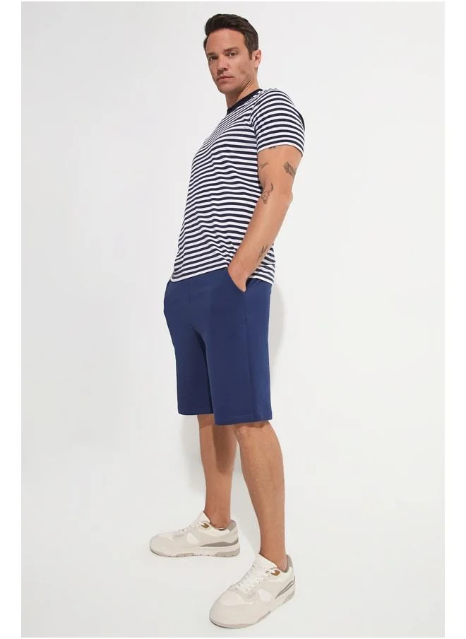 جون June Men Knitted Short Indigo