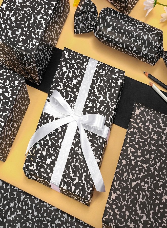 Whaline 60 Sheets Back to School Speckled Tissue Paper Black White Speckled Composition Teacher Appreciation Gift Wrapping Paper for DIY Crafts First Day of School Birthday Party, 13.8 x 19.7 Inch - Image 5