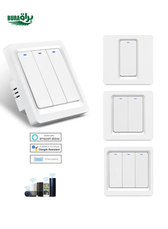 Tuya ZigBee Smart Single-fire Zero-fire Sharing Switch Phone Control Voice Panel EU Plug, Spec: 1 Button