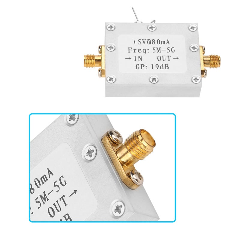 RF Signal Amplifier: 5M-5GHz 19dB Gain Module - Wide Operating Frequency Range, Big Dynamic Range for Fixed Gain Radio Frequency Signal Amplification - Image 1