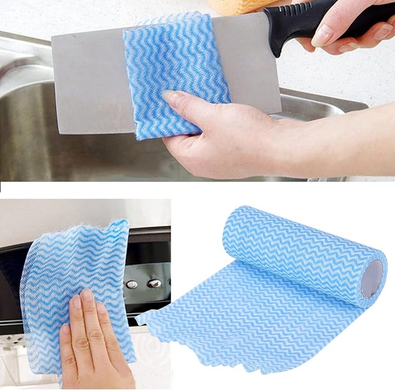 لفة قماش أطباق غير منسوجة زرقاء للاستخدام مرة واحدة 90 جرام مناشف تنظيف عالية الامتصاص للمطبخ والاستخدام التجاري - Image 5