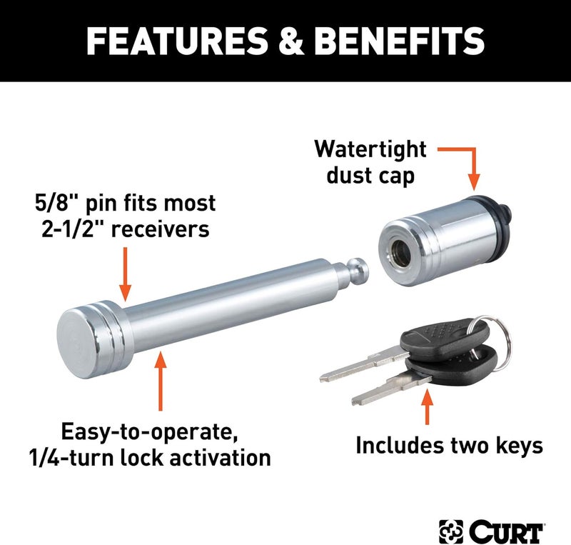 Curt 23528 Trailer Hitch Lock - Image 3