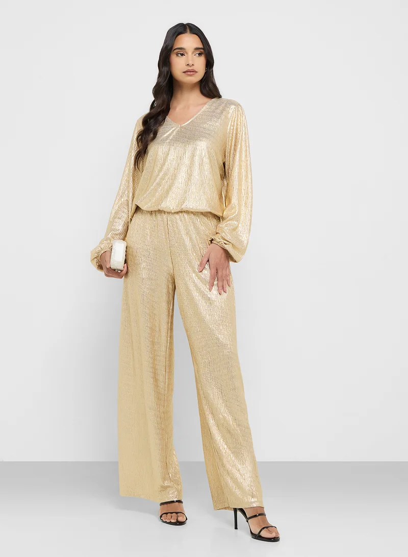 فيرو مودا Crinkle Detail Wide Leg Pants