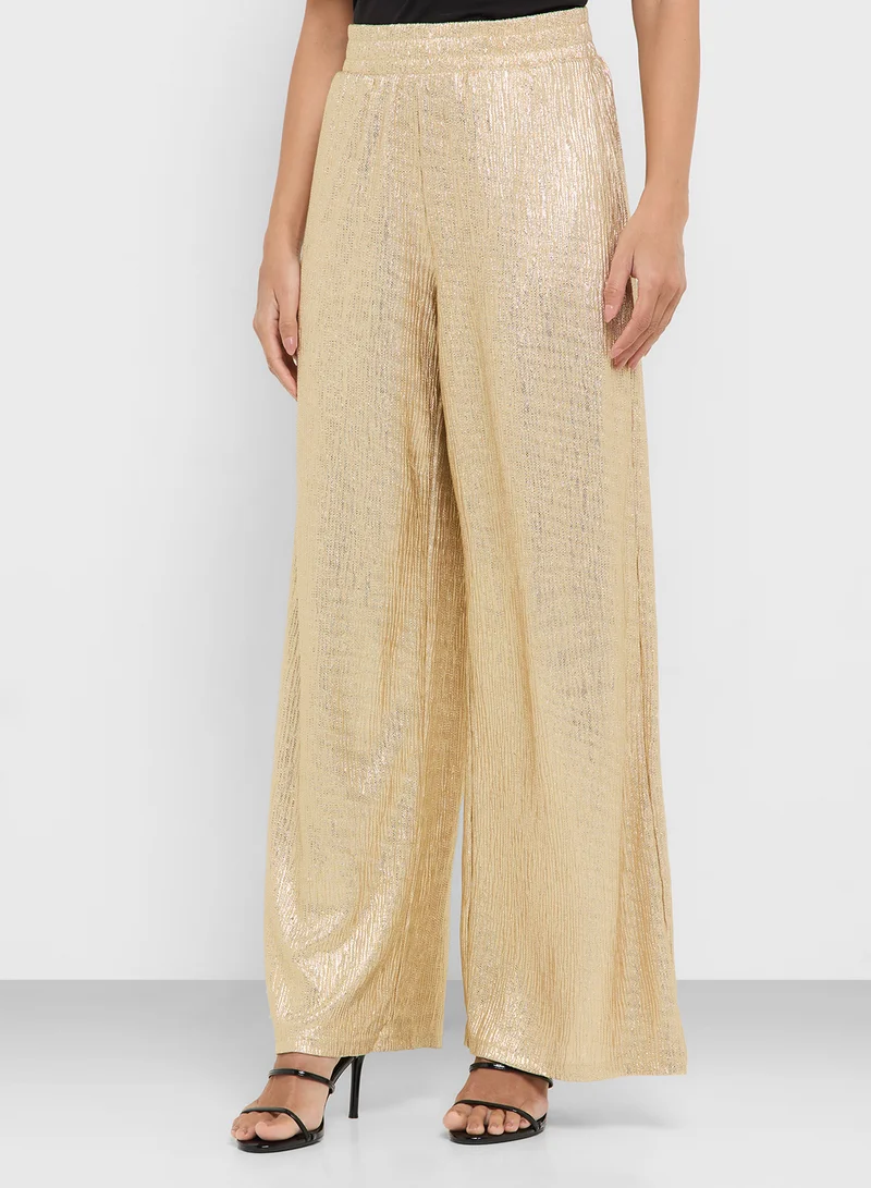 فيرو مودا Crinkle Detail Wide Leg Pants