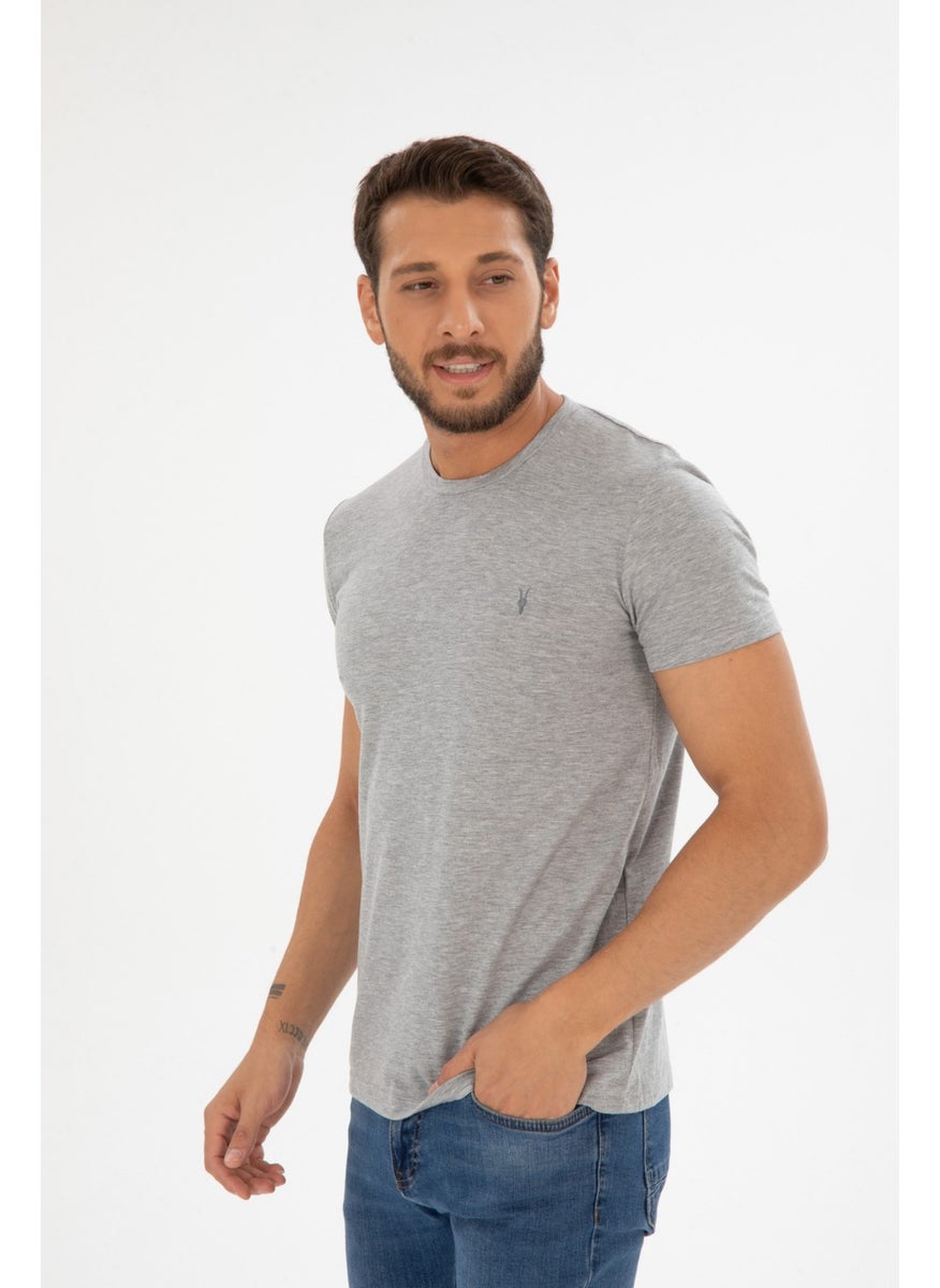 Crew Neck Standard Pattern Basic Cotton Men's T-Shirt 5 Pieces