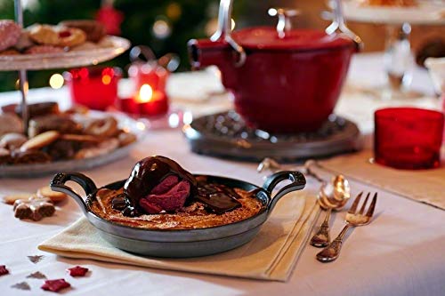 STAUB طبق ستوب 40509-558 دائري قابل للتكديس، أسود، 7.9 بوصة (20 سم)، طبق غراتين مينا حديدي - Image 3
