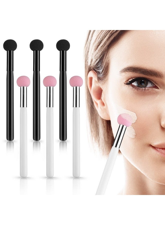 WLLHYF 6 Pieces Sponge Makeup Applicator Mushroom Powder Puff With Handle Concealer Powder Brush Eye Makeup Eyeshadow Sponge Brush Washable Foundation Brushes For Women Girls - Image 1