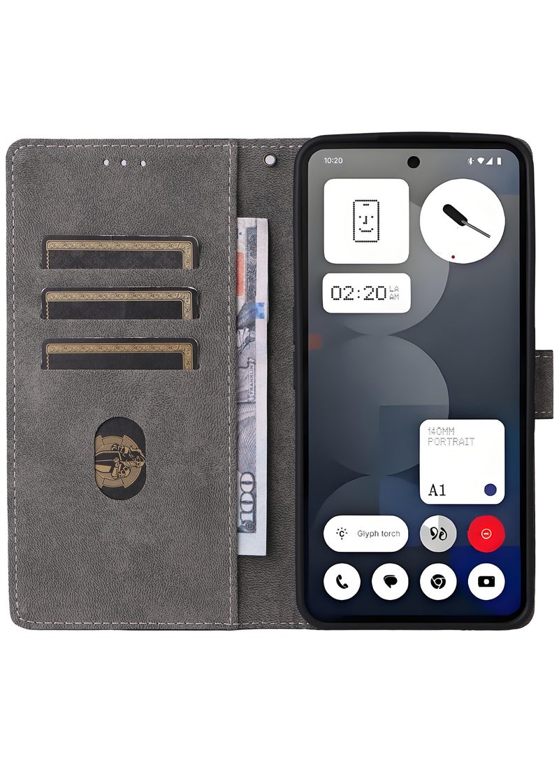 غطاء فليب لهاتف Nothing Phone 3a Pro مع حزام يد من جلد PU، حماية كاملة ضد الصدمات، محفظة فوليوم بتقنية RFID ضد السرقة - Image 4