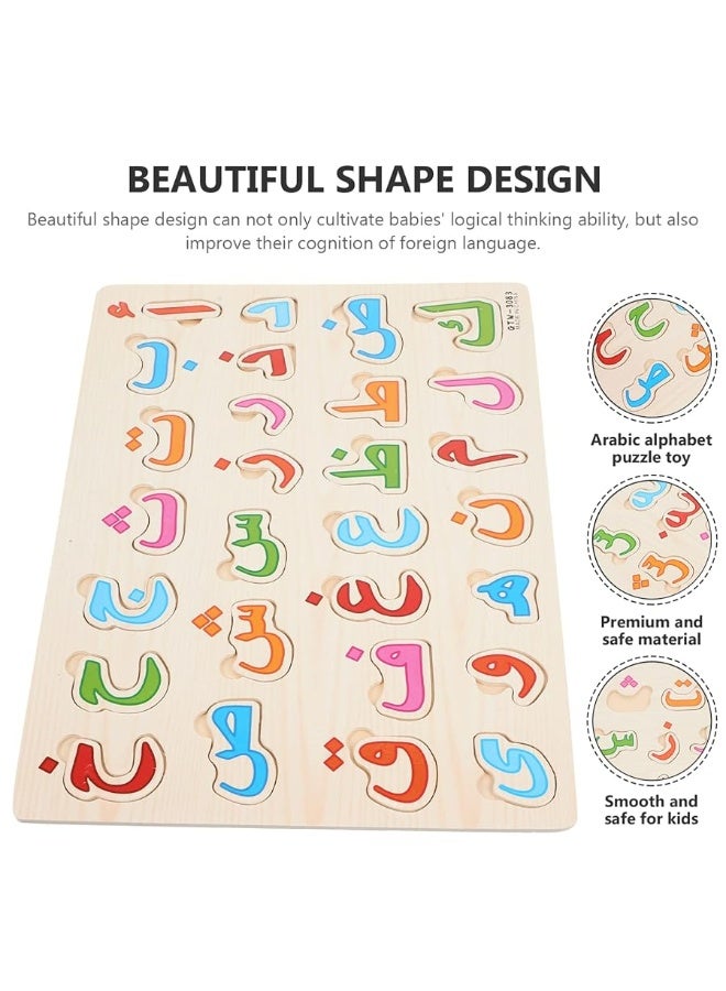 Toyvian لعبة تويفيان لوحة ألغاز الحروف العربية ألغاز الأشكال ألغاز الصور المتقطعة لعبة تعليمية 3D كتل لوحة تعليمية هدية تطويرية - Image 5