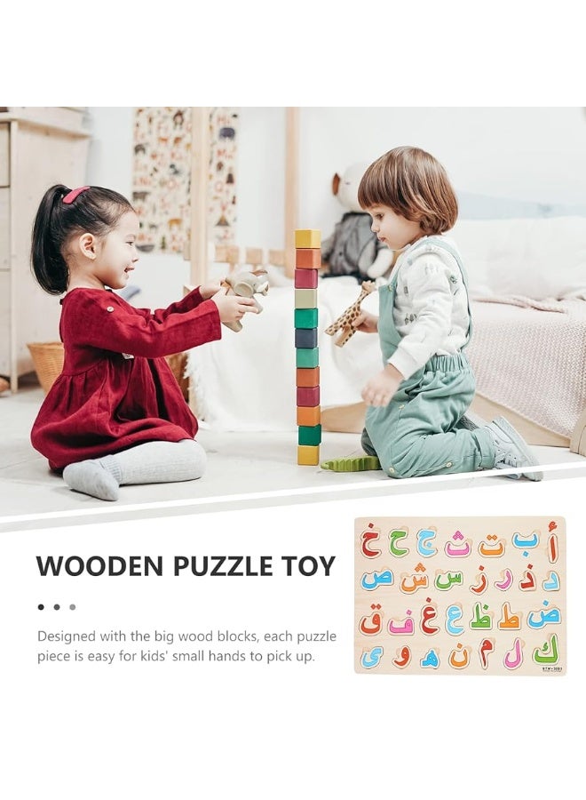 Toyvian لعبة تويفيان لوحة ألغاز الحروف العربية ألغاز الأشكال ألغاز الصور المتقطعة لعبة تعليمية 3D كتل لوحة تعليمية هدية تطويرية - Image 2