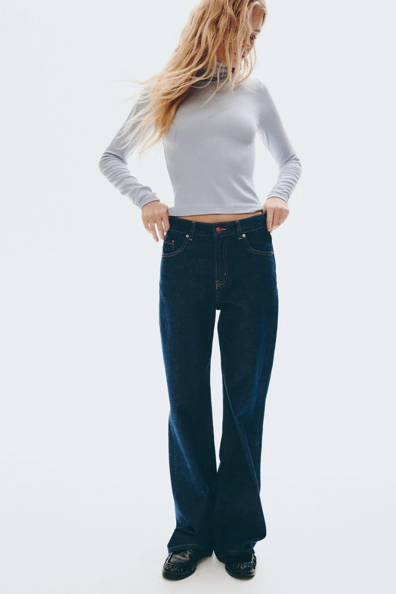 H&M Ribbed polo-neck top