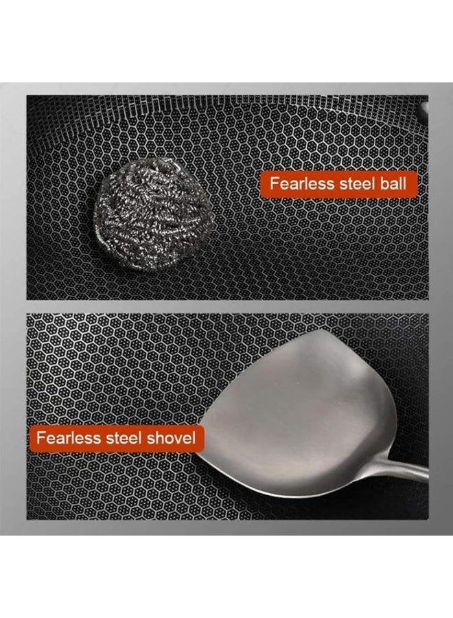 مقلاة عميقه غير لاصقة، وعاء من الفولاذ المقاوم للصدأ، مقلي شرائح اللحم المقلي على الوجهين أدوات المطبخ (28 سم) - Image 5