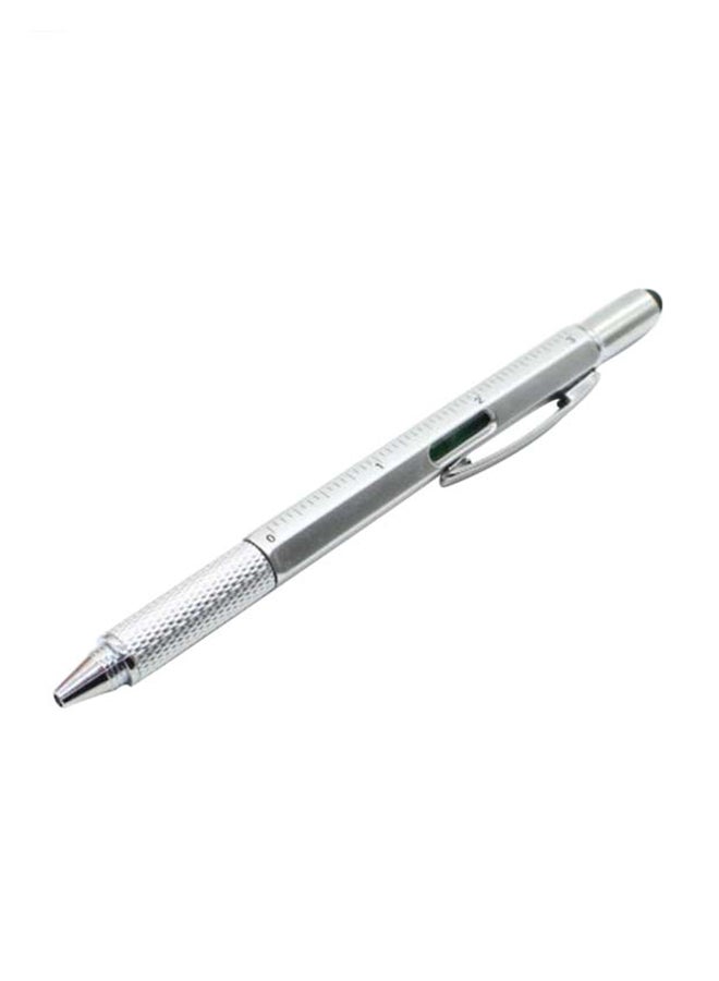Multi Purpose Stylus Pen With Level Screwdriver Silver