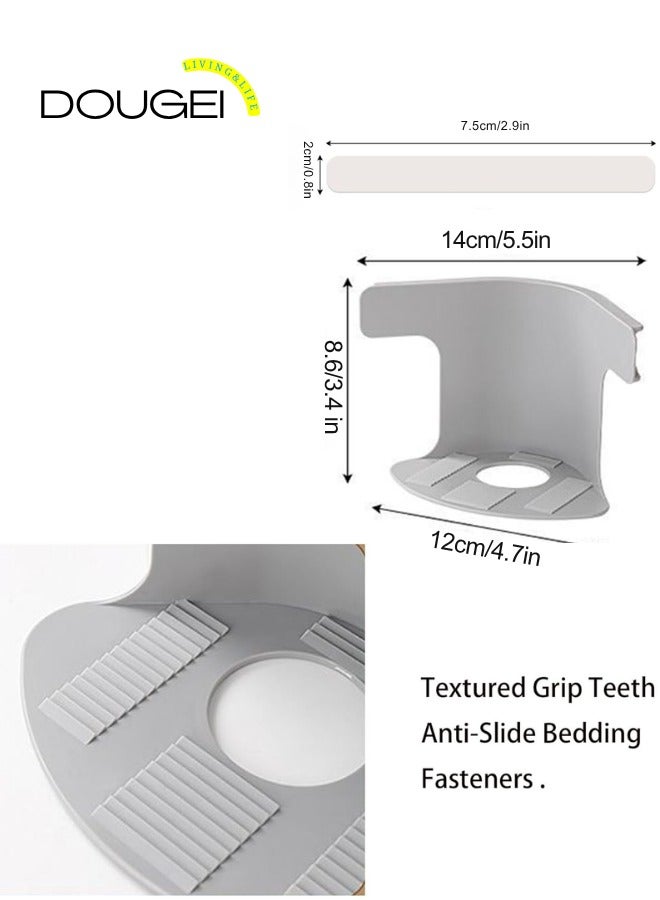 دوغي مجموعة حاملات ملاءات السرير المغلقة - 4 عبوات من مشابك زاوية حامل ملاءات السرير شديدة التحمل ، ملاءات مجهزة مثبتة بإحكام في مكانها مع حزام ، قبضة مانعة للانزلاق لجميع أحجام المراتب ، شريط حلقة خطاف متضمن - Image 2