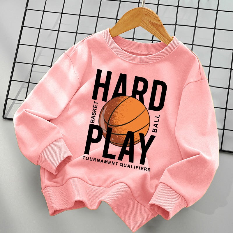 Boys And Girls Children'S Sports Joker Top Cotton Fleece-Lined Thickened Sweat - Image 5