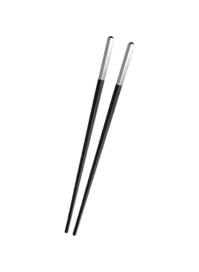 Christofle Quinting Christofle Kinting Uni Chinese Style Round Head Resin Chopsticks Silver Plated Non-Slip Single Person Household Gift 1 Pair - Image 1