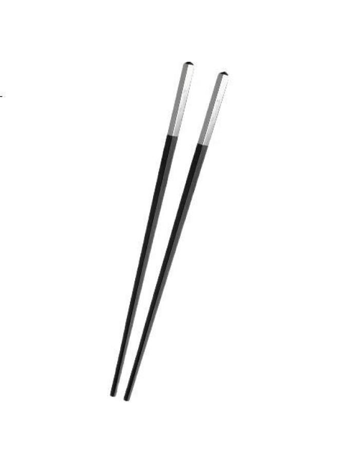 Christofle Quinting Christofle Kinting Uni Chinese Style Round Head Resin Chopsticks Silver Plated Non-Slip Single Person Household Gift 1 Pair - Image 3