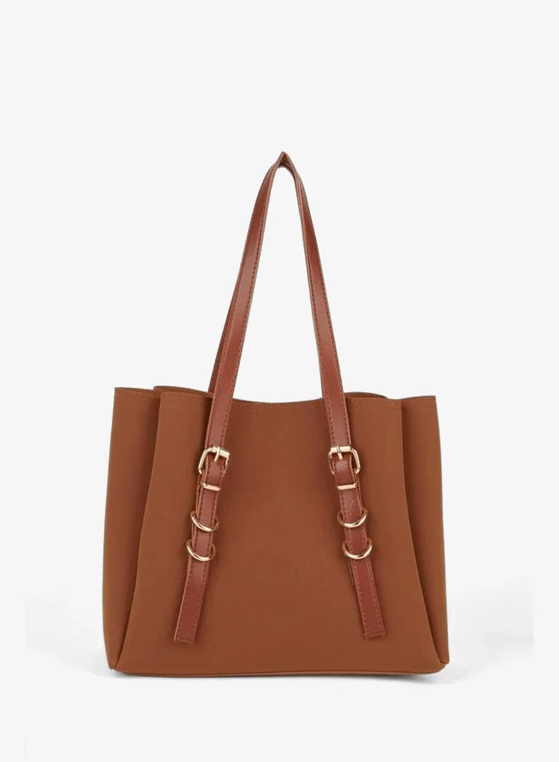 Women's Taba Rose 3-Compartment Nubuck Leather Snap Closure Design Strap Hand, Arm and Shoulder Bag.